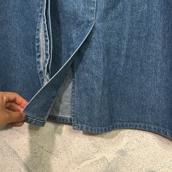 Vintage Prairie Wind Denim Skirt – Size 20 | Classic Wrap Detail - Picture 3 of 5